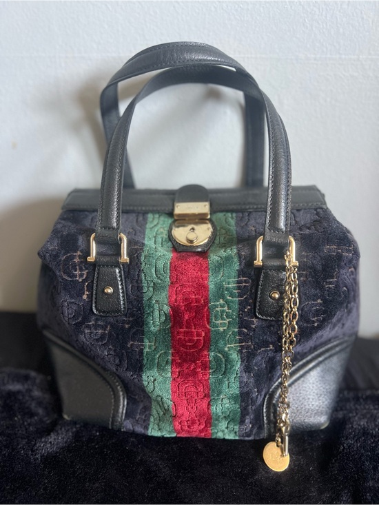 Gucci Handbags - Gucci Guccissima Velvet Mini Boston Bag Gold
